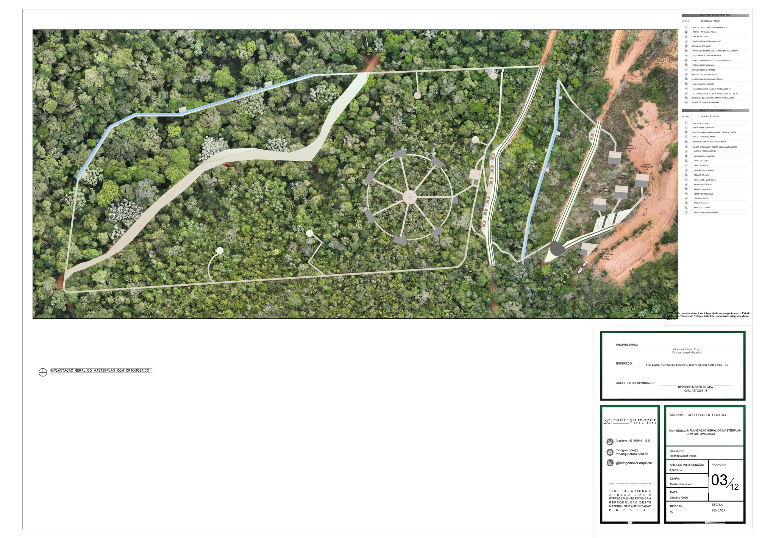 Prancha 03: Implantação geral do masterplan com ortomosaico